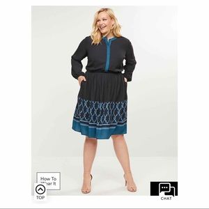 Lane Bryant Black and Blue Midi Dress